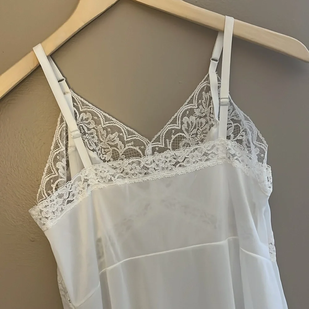 Vintage Betty Ray Chemise Full Slip‎ White Nylon Size S - Picture 5 of 14